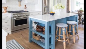 كيفية الحصول على مطبخ مستوحى من المناطق الساحلية مع لمسات زرقاء باستخدام أفكار الديكور؟